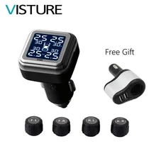 VISTURE t05wg TPMS автомобиля Охранные системы и безопасность Мониторы Системы Дисплей 4 внешних Сенсор Температура сигнализации Автомобильный ciga Зарядное устройство