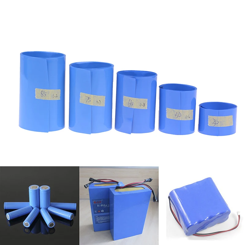 

PVC Shrinkable Film Tape Sleeves Battery Pack Heat Shrinking Film 65 75 85 mm 18650 Lithium Battery Heat Shrink Tube Li-ion Wrap