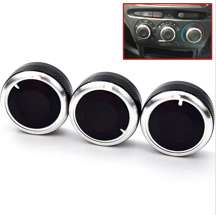 

3pcs Fit For Toyota Bb Scion Xb 04-07 Switch Knob Knobs Heater Heat Climate Control Buttons Dials Frame Ring A/C Air Con Cover