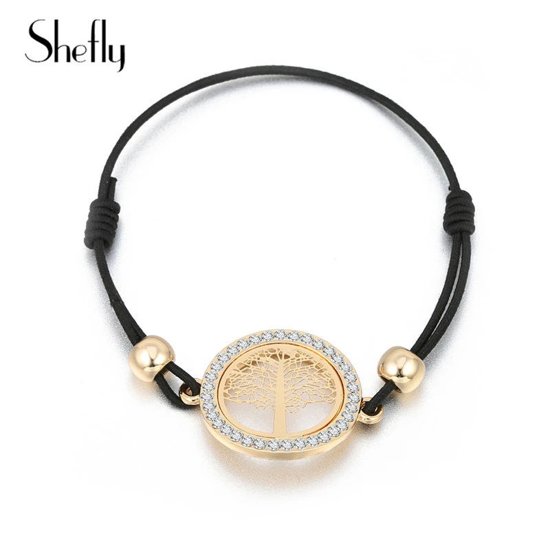 Hollows Bracelet Charm with Black String Bracelet 