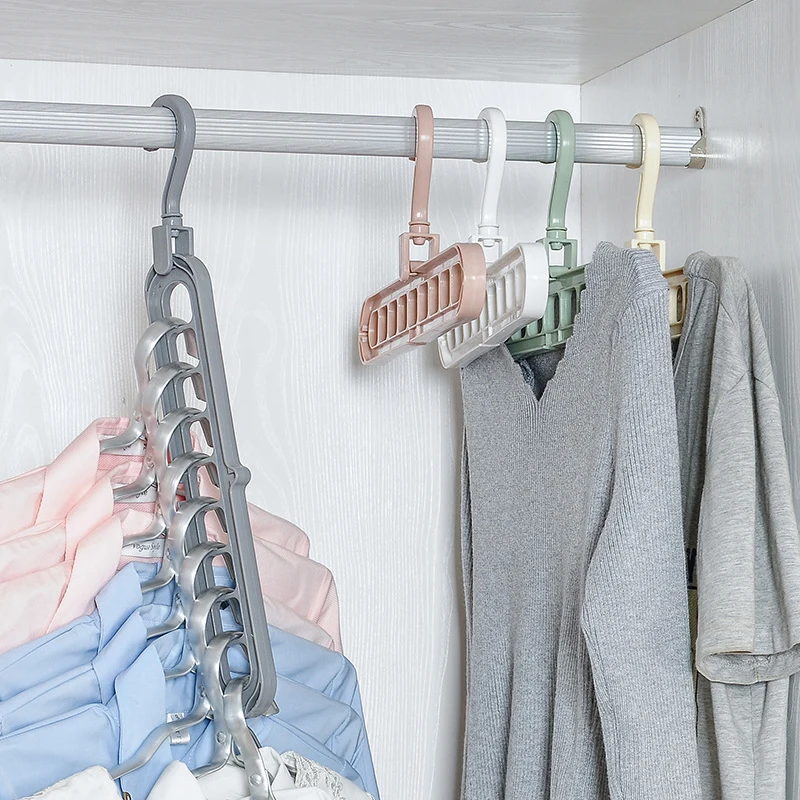 

Hot Sale Balcony Coat Hangers 9 Holes Rotatable Clothing Tie Hanger Hook Plastic Wardrobe Storage Rack for Underwear Silk Scarf