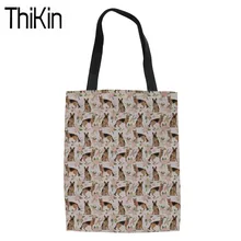 THIKIN женская сумка через плечо немецкая овчарка сумки для покупок с принтом Женская Складная Сумка-тоут для женщин рециркулирующая сумка Eco