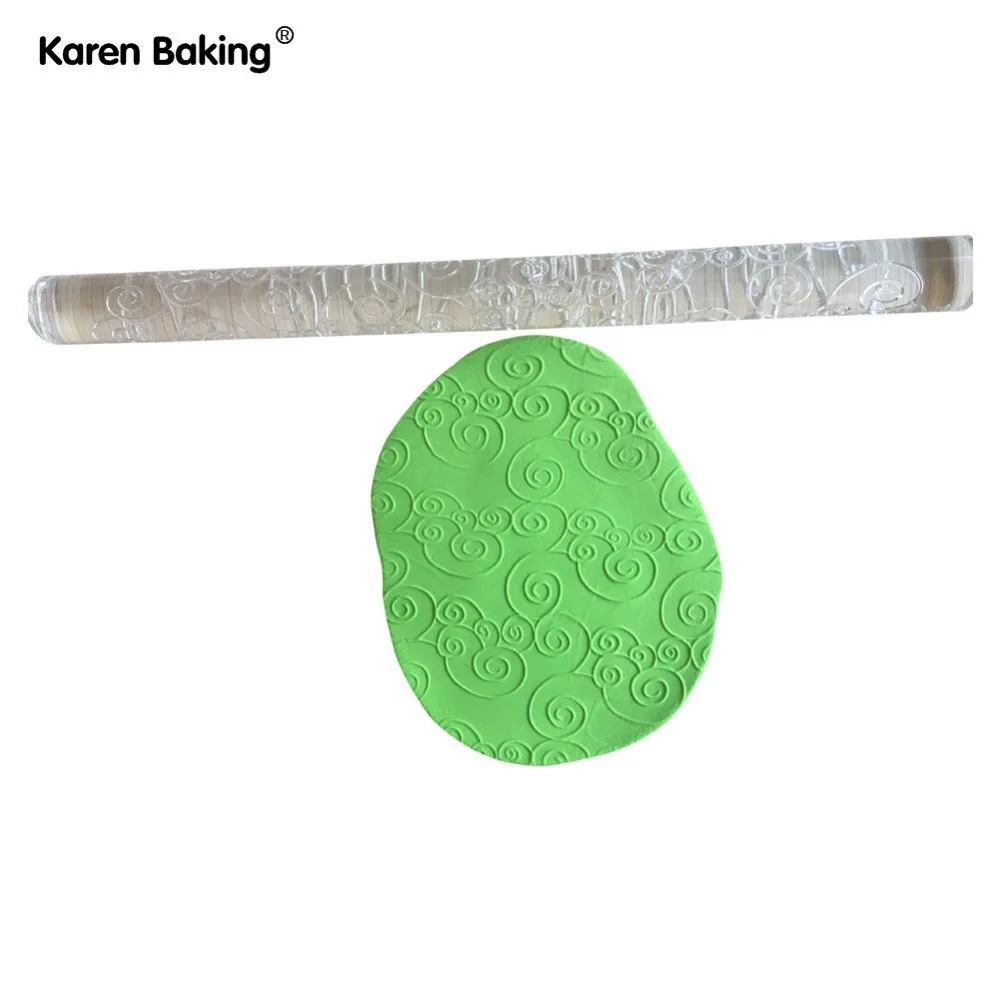Спиральная волна Pattern Прозрачный Тиснение rolling Шпильки DIY Sugarcraft Инструменты для торта-A281