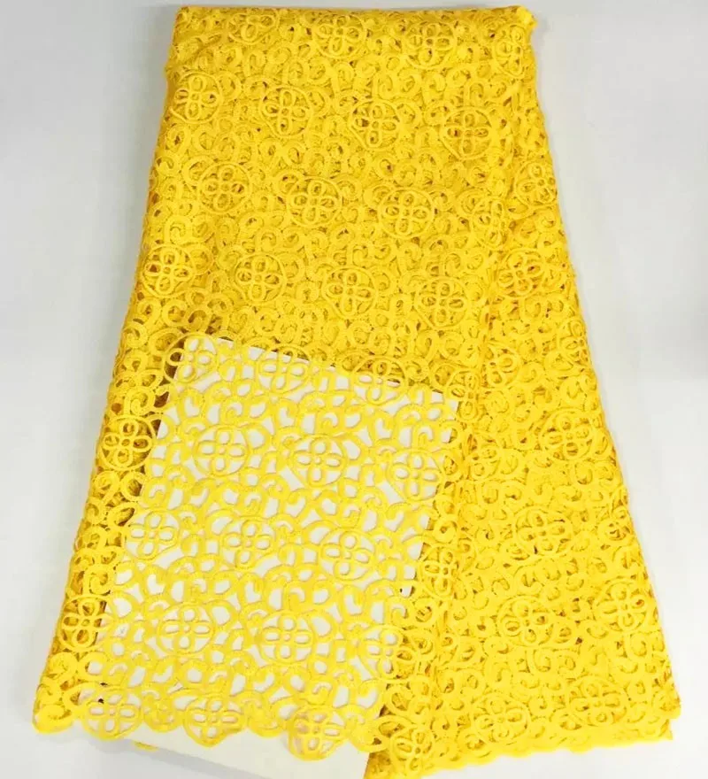

L2D06 African Laces Nigerian Embroidered Mesh Lace Fabric For Party High Quality Fashion Water Soluble Guipure Lace Fabric