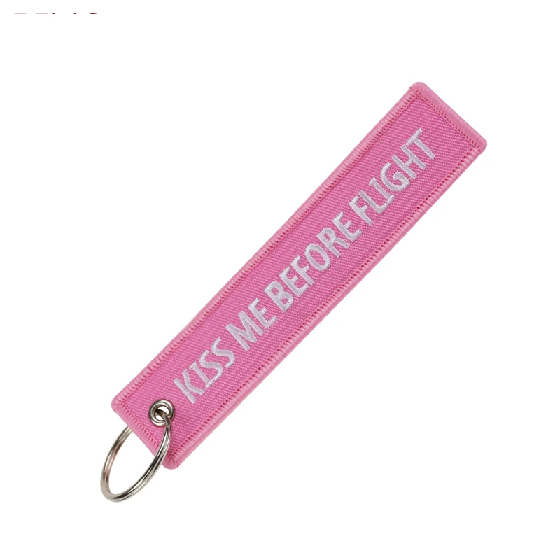 Fashion Keychain Bijoux Kiss Me Before Flight llaveros Keychains Embroidery Key Fobs OEM ATV Car Key Chains for Motorcycle Cars (7)