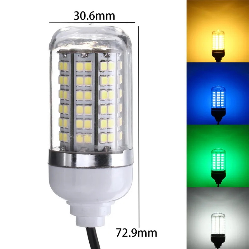 Супер 7W 2835 SMD 108 светодиодный светильник лампочка с переключателем IP68 Водонепроницаемый светодиодный подводный рыбалка приманка для рыбы светильник светодиодный фонарь для рыбалки