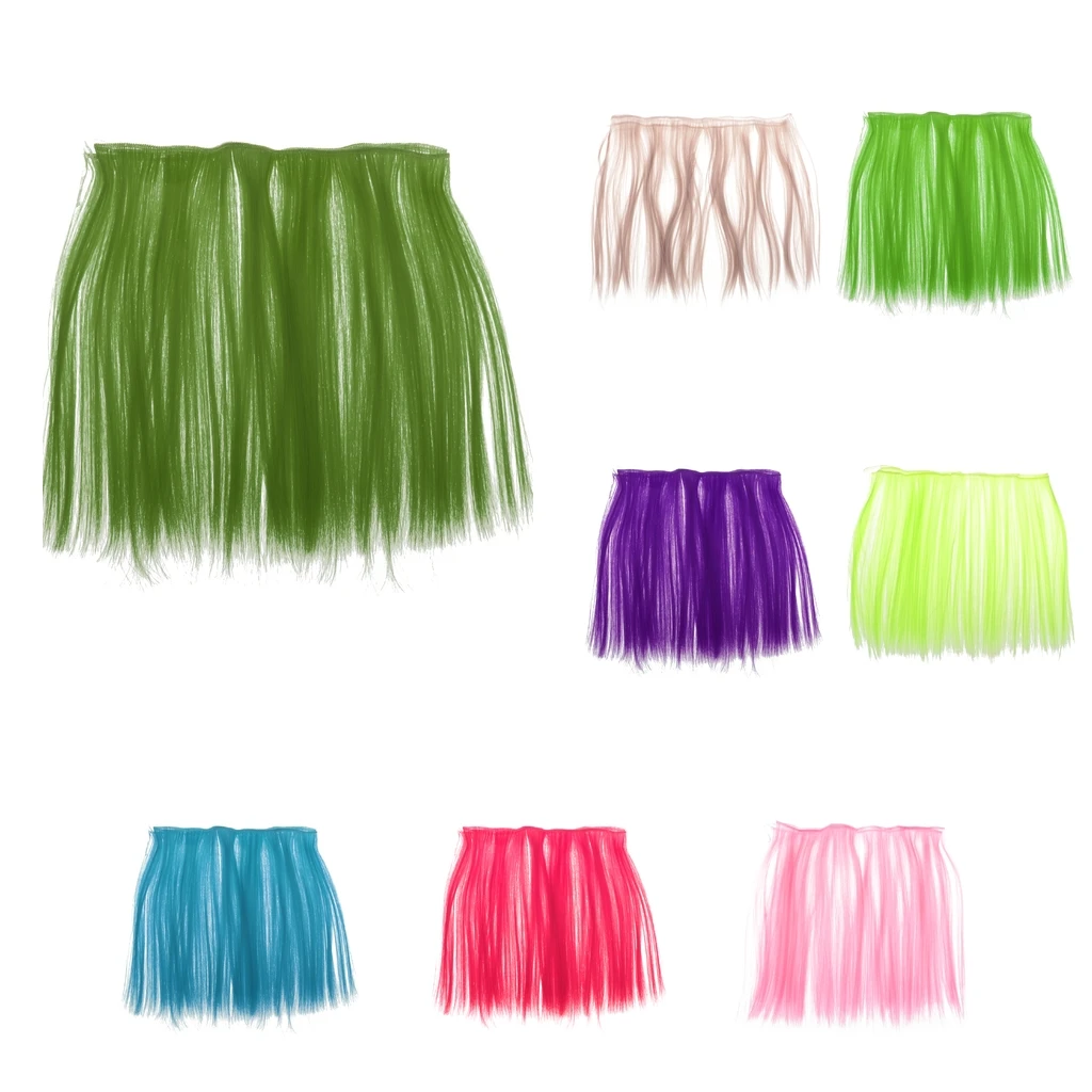 25x100cm Doll Wig Colorful Straight Long Hair Hair Extensions Wig DIY&Repair Accessory Fit for All Girl Dolls Making 8 Colors 