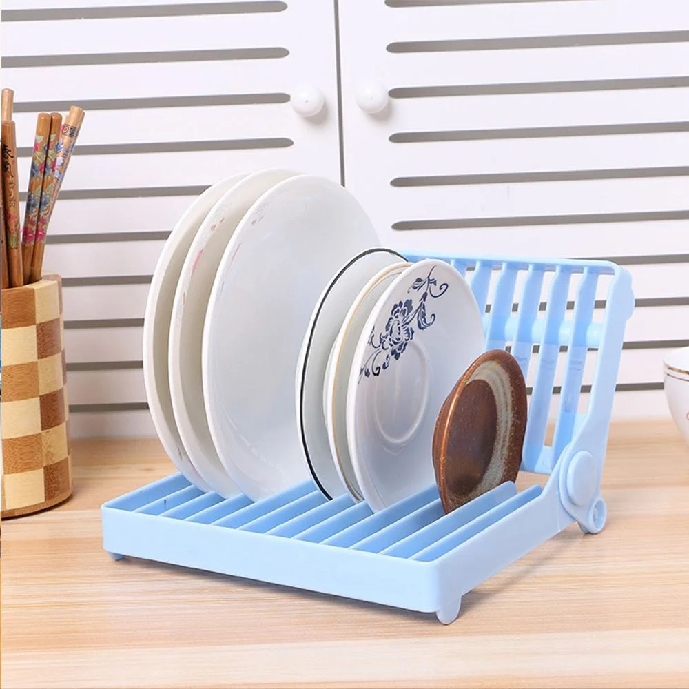 1PC Dish Plate Drying Rack Practical 4 Colors Available Foldable
