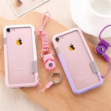 Для iPhone X XR XS Max, карамельный цвет, чехол для телефона, граница, ТПУ, силиконовый чехол для iPhone 5, 6, 6 S, 7, 8 Plus, бампер, рамка, чехол со шнурком