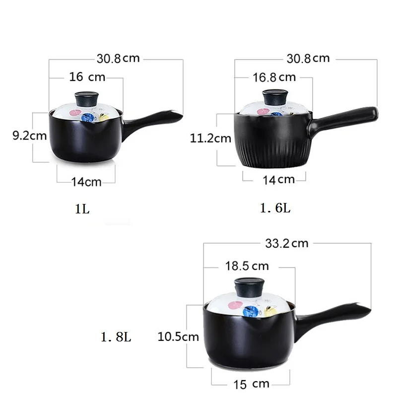 1Л маленькая керамическая кастрюля, молочный горшок, Детская каша, лапша, суп, сковорода, кастрюля, каменная чаша, Bibimbap, кухонная посуда с антипригарным покрытием