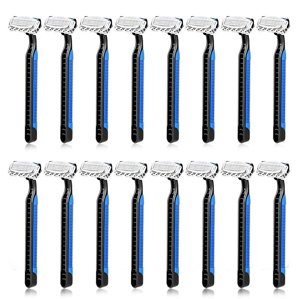 

16pcs Manual Men Razors Three-Layer Blade Manual Shaver Razor Hair Removal Safe Face Shaver Razor Blade Replacement Gil