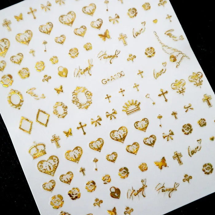 Новые 3d дизайн ногтей стикер SOLONAILGA золото, серебро, черный crown Stamp шаблон наклейки инструмент DIY ногтей Украшение Инструменты - Цвет: GOLD