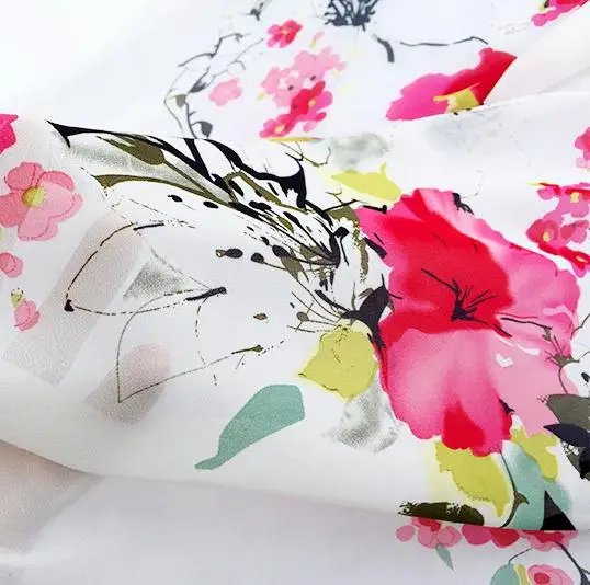 

150cm*100cm Printed silk chiffon cloth fabric Ink style costume clothing apparel fabrics free shipping
