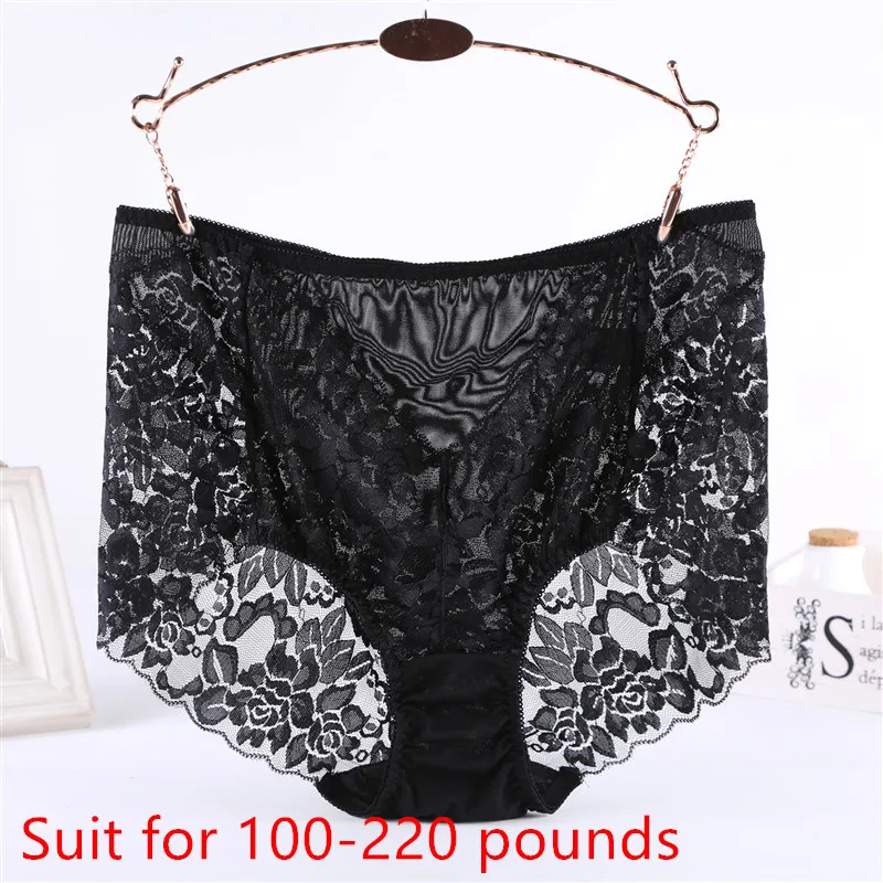 high waist lace panties women transparent women briefs plus size underwear female sexy panty ultra-thin seamless briefs XXXXL 00_10