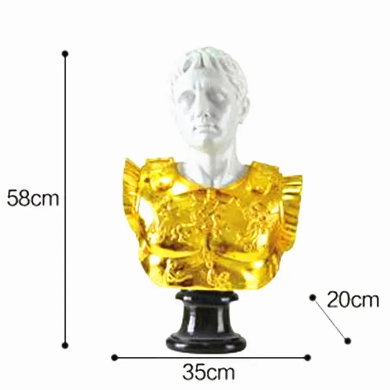 Roman Emperor Gaius Octavius Augustus Bust Retro Statue Colophony Crafts Desktop Decoration Office G1033