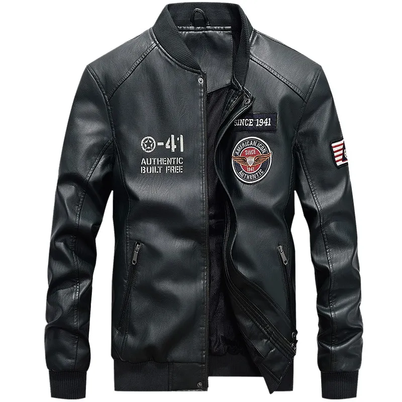 

New Autumn Jacket Men PU Leather Jacket Coat Male Casual Jacket Fashion Casual Baseball Collar Men Motorcycle Leather Tidal Flow