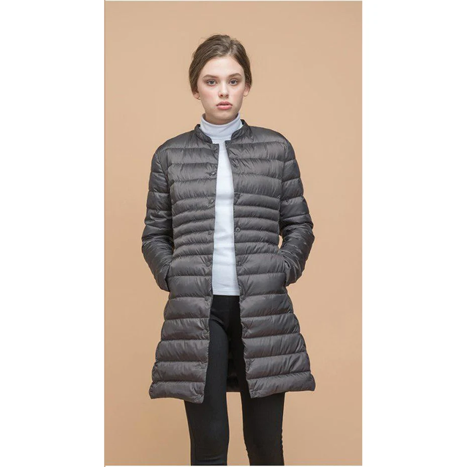 ZOGAA, женское весеннее теплое пальто с подкладкой, ультра-светильник, куртка-пуховик, длинное пальто, тонкое однотонное пальто, портативные парки, куртки