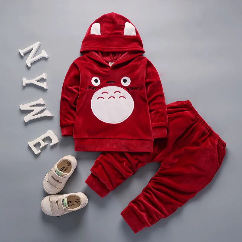 

Boys Clothes 2018 Casual Children Clothing Velvet Long Sleeved Hooded Hoodies + Pants 2 pcs Kids Bebes Jogging Suits Outfits