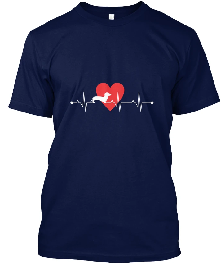 Daschund Lovers Heartbeat Dog Gift T shi популярная футболка без тегов качественная с принтом на