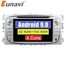 Eunavi 2 Din Android 8,1 Щепка четырехъядерный автомобиль DVD Радио стерео плеер для Ford Focus Mondeo S-Max Cmax Galaxy 3g wifi AUX аудио