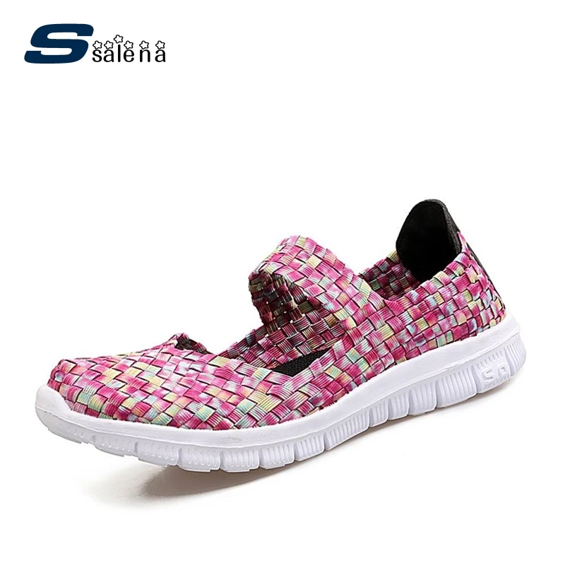 

Female Loafers Breathable Women Casual Shoes Fashion Ultra Light Handmade Woven Shoes B2677