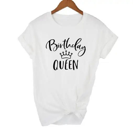 PADDY DESIGN Birthday Queen Crown T-shirt Party Women Tshirt For Lady Summer Short Sleeve Female Femme Top Tee Plus Size Fashion5
