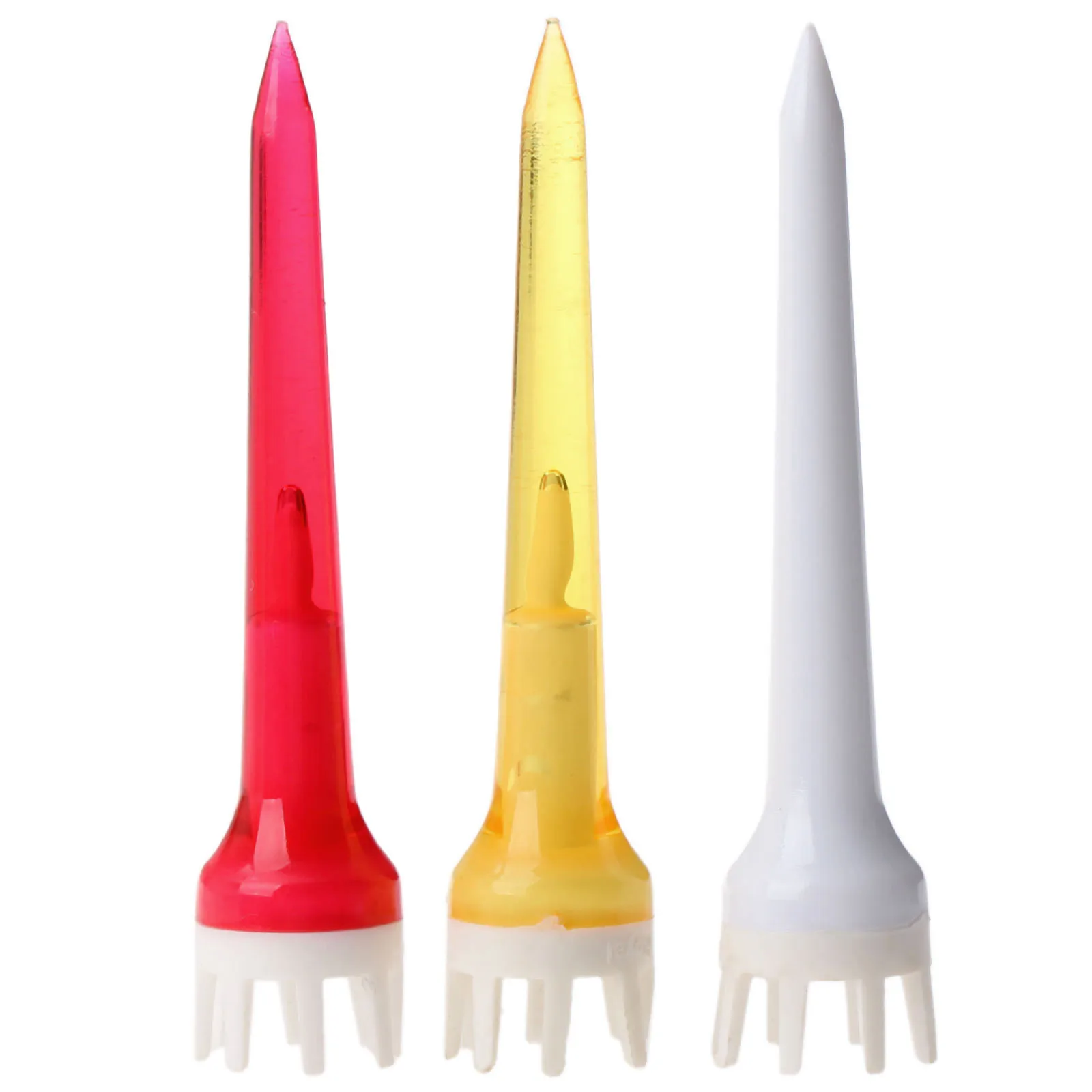 SURIEEN 100PCS Plastic 62mm Golf Tees Golf Crown Booster Reduce Friction Tee Golf Accessries Random Color Golfer Training Tools