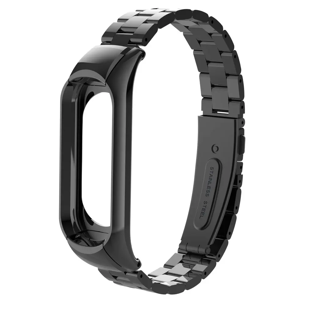 

Stainless Steel Replacement Wristband Straps For Xiaomi 3 Watch Strap Black/Silver Color Double buckle Wristbands 2019 Fashion