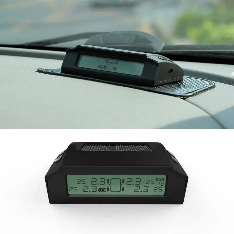CARCHET Car Auto TPMS Tire Pressure Monitoring System Wireless 4 Sensors Solar Energy