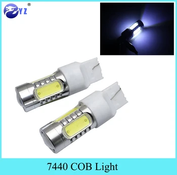 

2pcs T20 7440 7443 W21W 7441 LED Turn Signal light Reverse Backup Brake Light 7.5W 5 COB Chip with Lens Car LED Lamp car styling