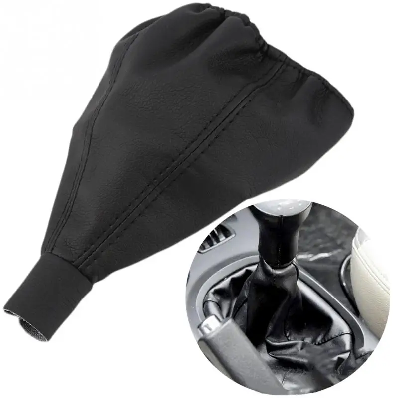 

Universal Black Car Gear Head Dust Cover Vehicle Leather Gear Shift Knob Boot for most car