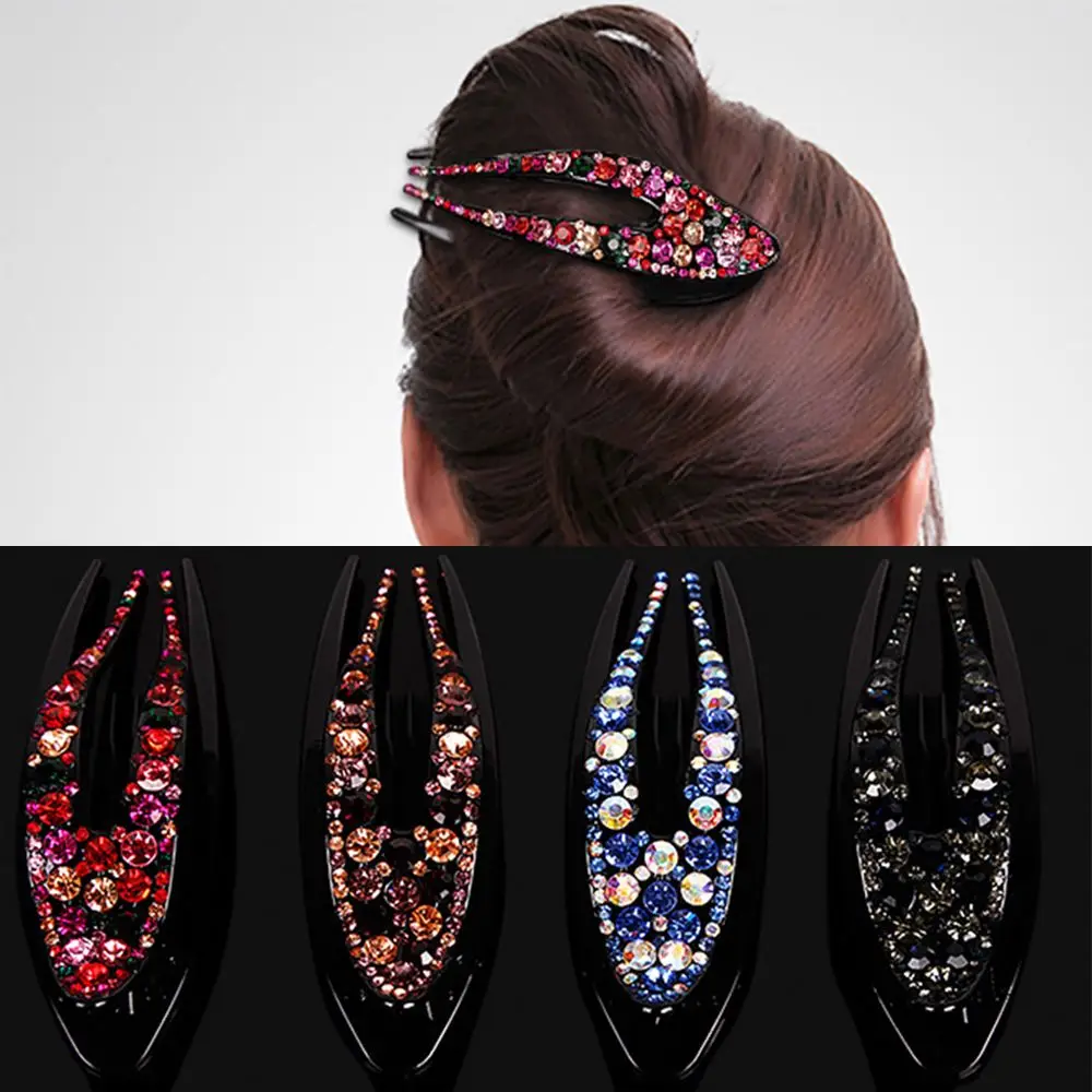 

2019 Fashion New Crystal Hairpin Clip Rhinestone Duckbill Clip For Woman High-end Jewelry haar accessories Headdress
