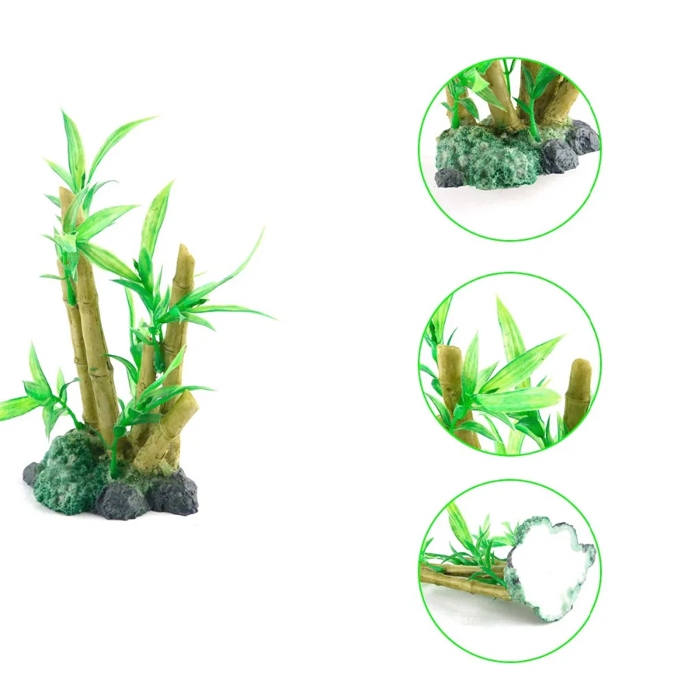 Green Bamboo Plant Vegetation Goldfish Fish Tank Decoration Aquarium