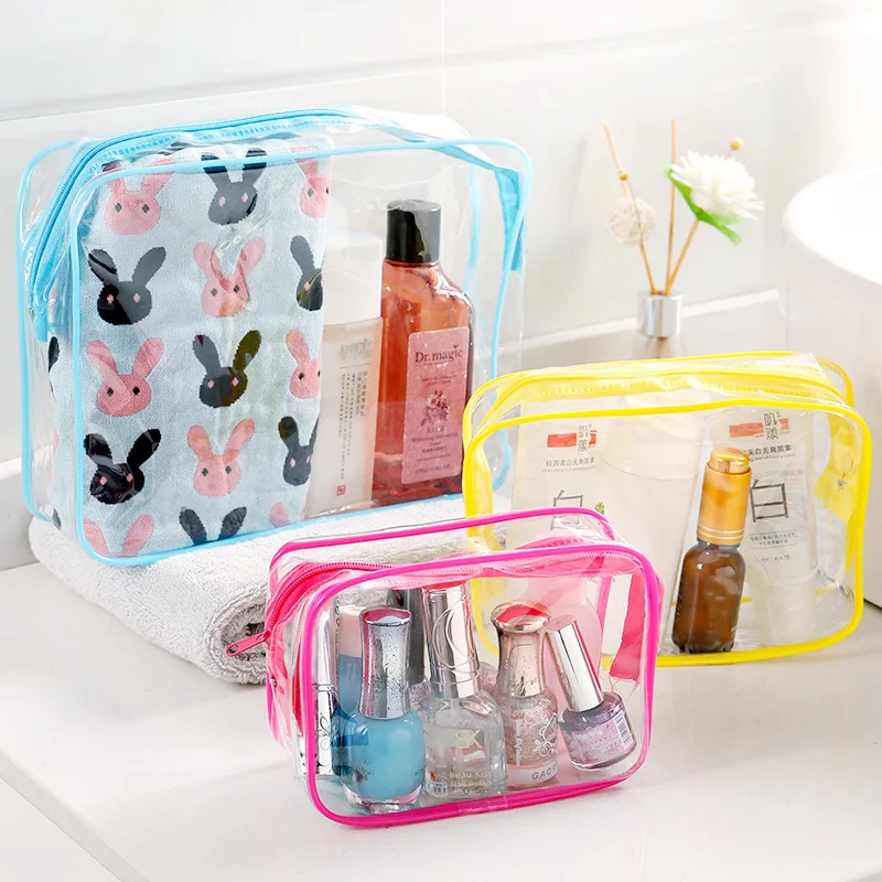 

Bathroom Cosmetic Storage Organizer Potable Waterproof Swimming Storage Bag Transparent Handbags Wash Bags Cosmetic Travel Bag