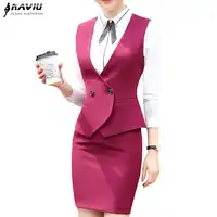 Business interview Vest skirt suits set women 2018 fashion new formal slim vest and skirt office ladies plus size work uniforms