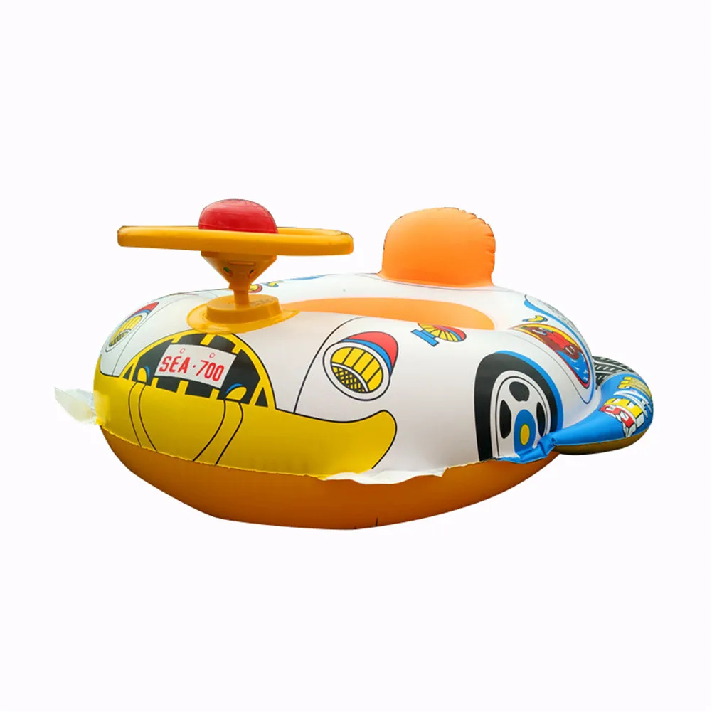 Детский круг для плавания мультфильм автомобиль лодка надувная утолщение с направлением Сиденья Поплавок моторная лодка педаль безвредны
