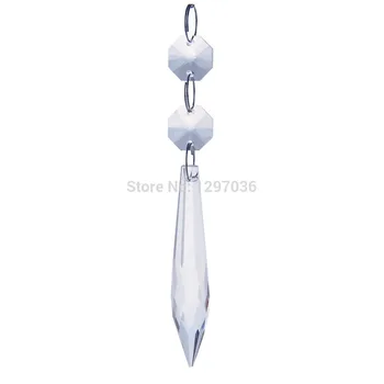 

10pcs/lot 63mm Pointed Pendants Clear Crystal Prisms Chandelier Parts Lighting Accessories Party Home Decoration