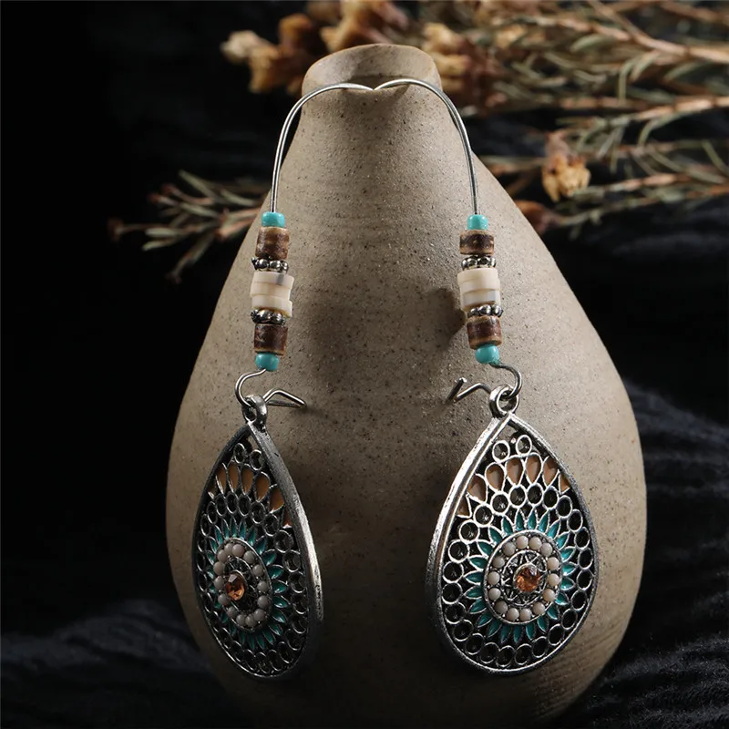 Vintage Bronze Geometric Women's Earrings Jewelry 2019 Long Metal Tassel Fringe African Earrings for Women Big Round Earring (5)