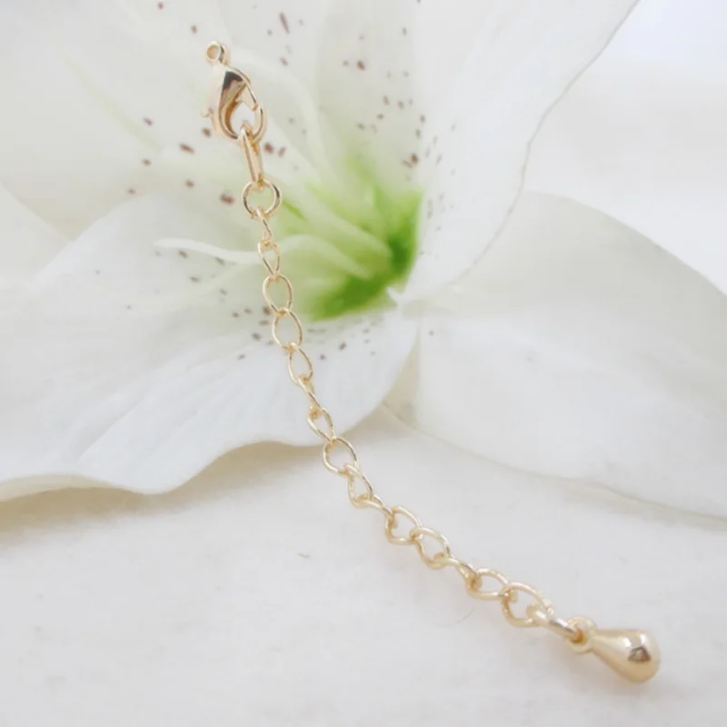

Gold color lobster tail chain end necklace extension clasp Chains for making DIY jewelry accessories 45*3mm 10pcs