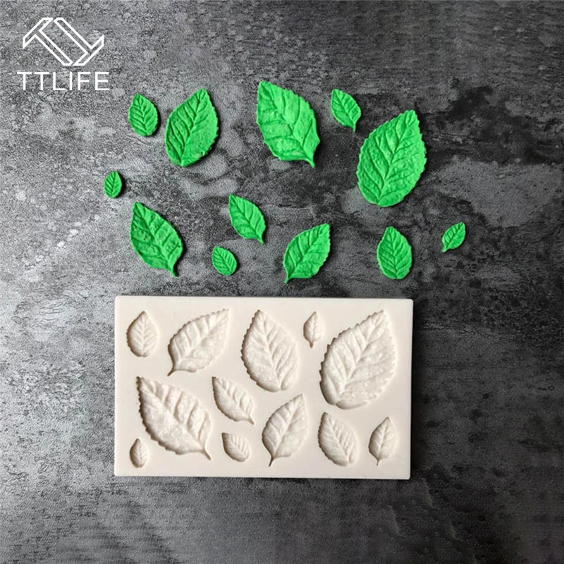 

TTLIFE Leaf Shape Silicone Fondant Mold Chocolate Cookie Mold Jelly Biscuit Baking Dishes Ice Cube Tray DIY Dessert Baking Pan