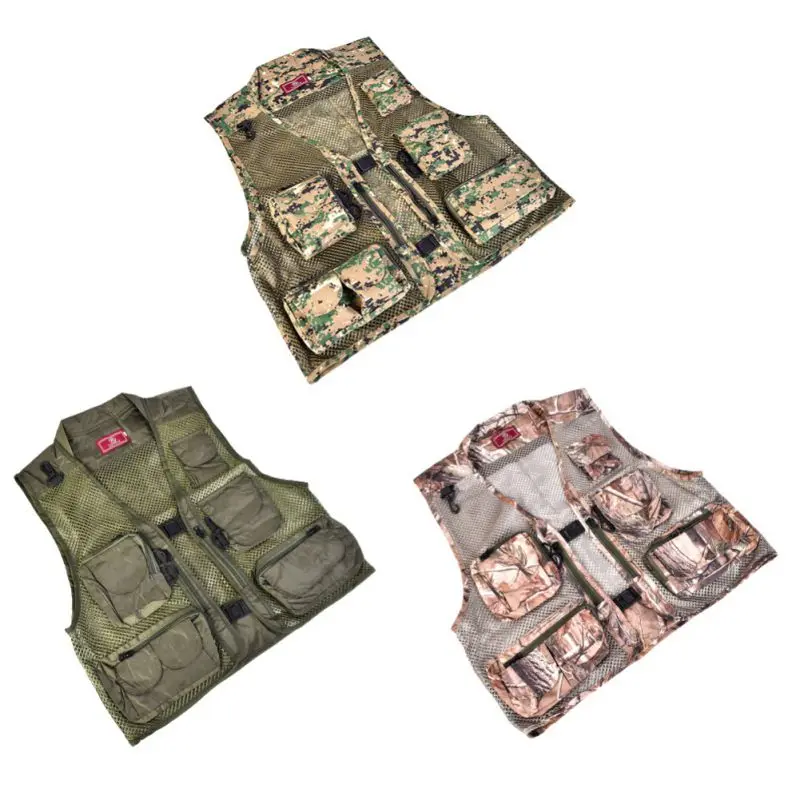 Multi-purpose Fishing Suit Vest Hunting Fisherman Clothes Camouflage Fishing Vest Quick-drying Multi-pocket Apparel