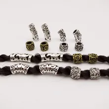 10 шт./упак. различных 4 стиля металла viking волос оплетка dread борода дредлок бусины кольца трубки для укладки аксессуары