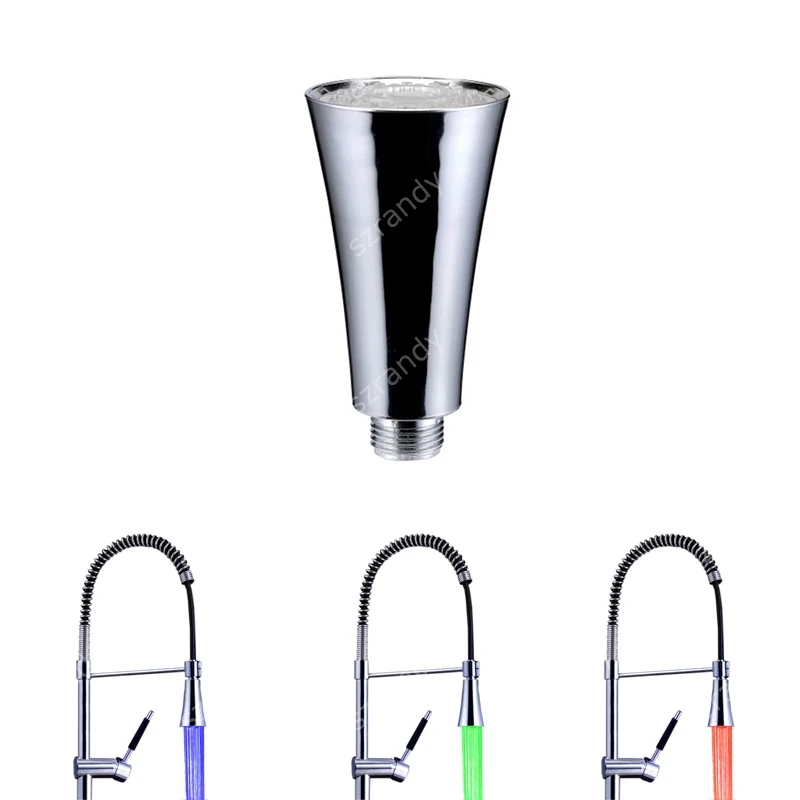 

LD8009-A2 Chrome Plated 20mm soft hose connecting led tap nozzle in temperature control type