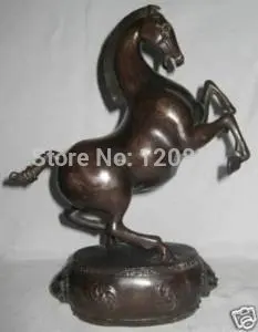 

Rare Qing Dynasty Tibet decorate horse bronze statue 1842