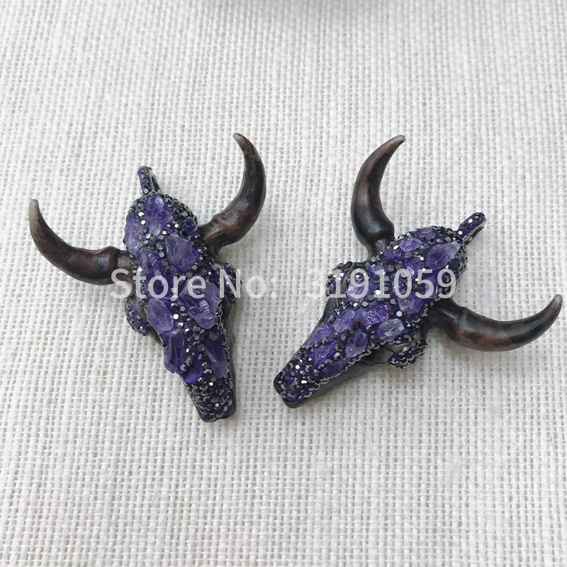 

Jewelry purple crystal ox head fashion atmospheric gift pendant simple personality
