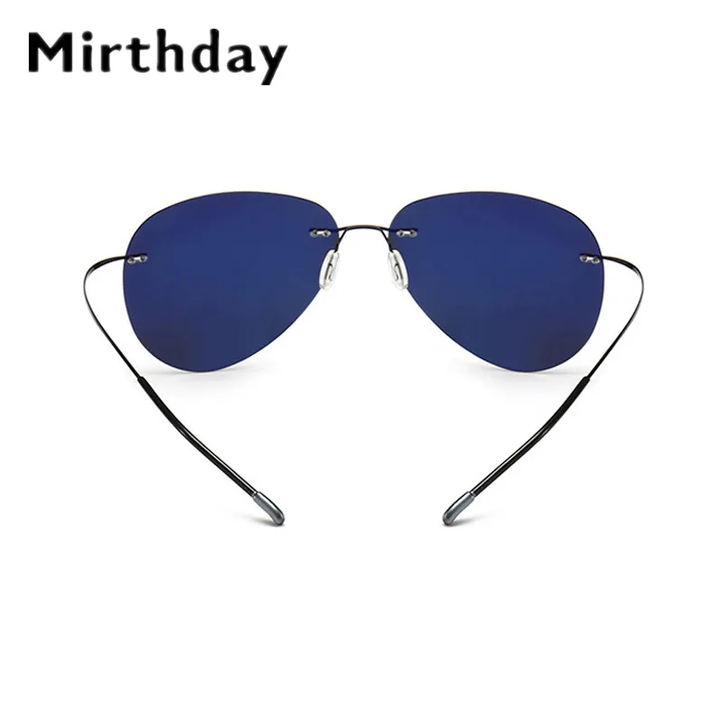Mirthday чистая титановая оправа солнцезащитные очки для мужчин Поляризованные Безвинтовые бескаркасные ультра легкие безыбные солнцезащитные очки ночного видения
