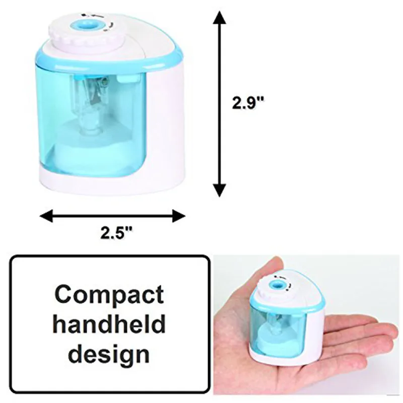 TENWIN электрическая точилка для карандашей, Детские Канцелярские товары для школы, офиса, дома, розовая, синяя Автоматическая точилка для карандашей 8005