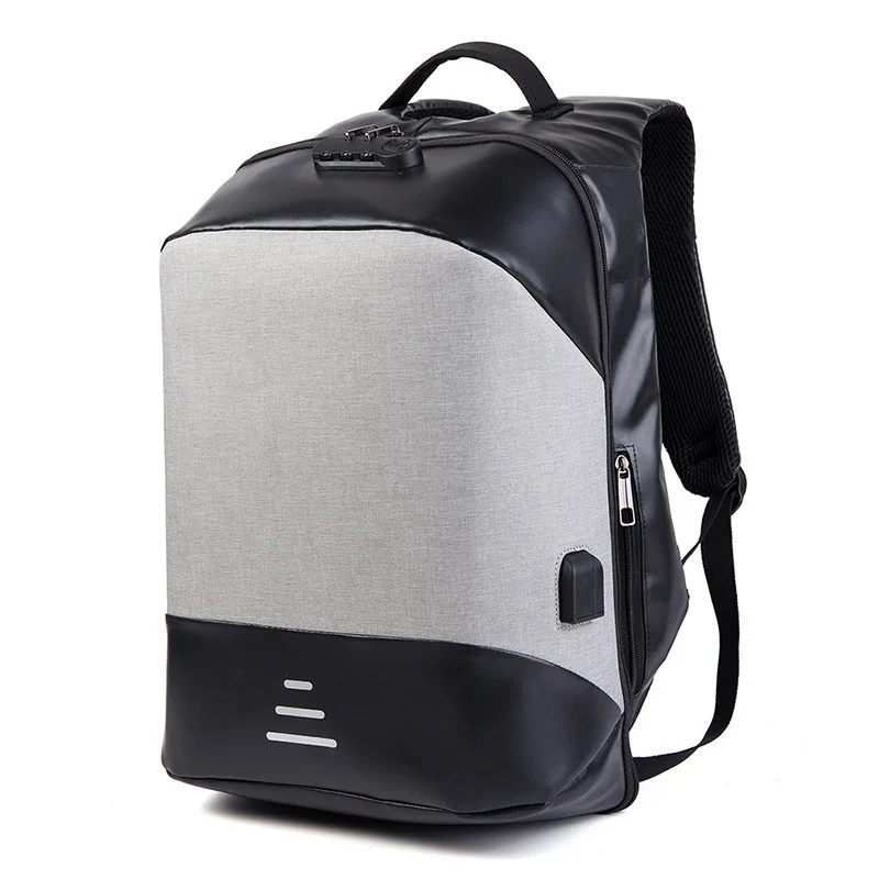 

Hacmpoehue 2019 New Anti Theft Waterproof USB Men Business Laptop Backpack Lock Notebook Travel Bag Male Large Capacity Backpack
