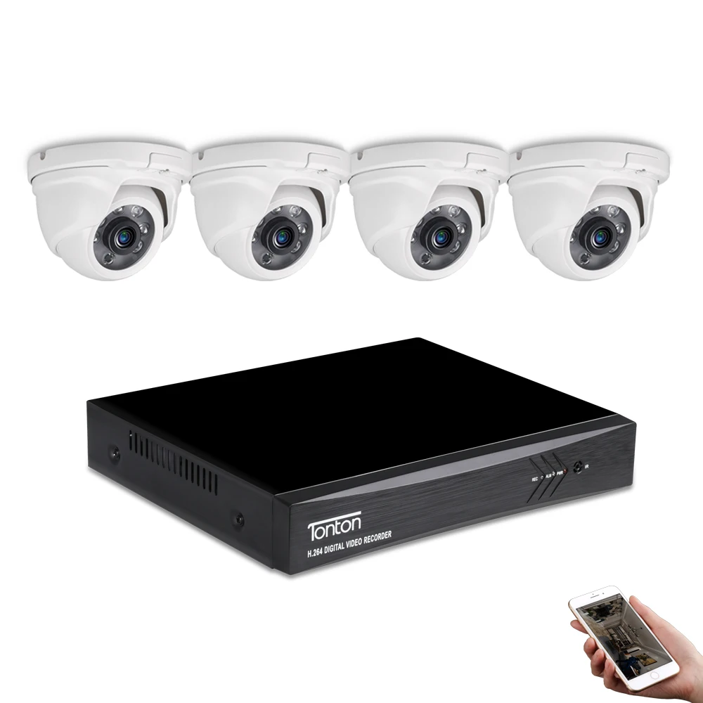 6 PCS Infrared LED with IR Cut Tonton Full HD 1080P 2.0MP Indoor//Outdoor Dome Camera Suitable for TVI DVR Recorder Night Vision up to 60 ft