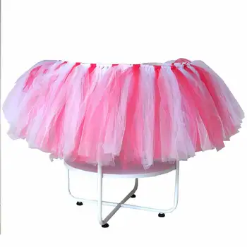 

Baby Shower Party Dining Table Decoration Table Skirt Baby High Chair Tutu for Baby First Birthday Party Decor